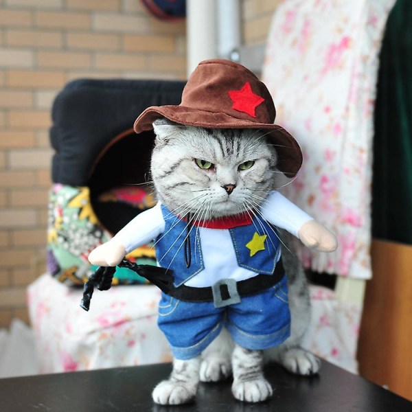 Halloween Hund Kostymer Husdjur Julfest Outfit Katt Cosplay Kläder Rolig kostym Cowboy XL