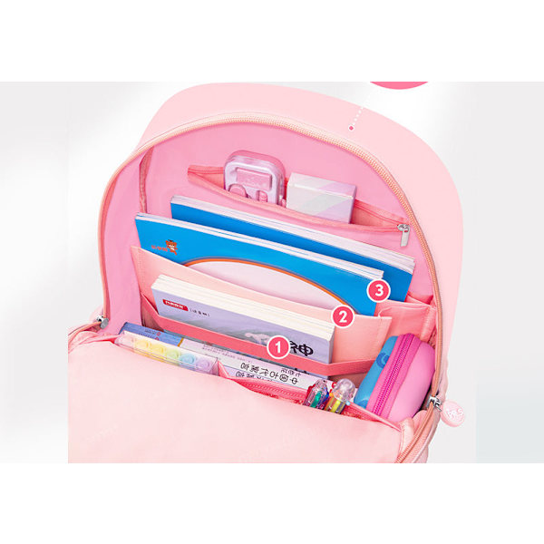 Børn Børnerygsæk Skoletaske til småbørn klasse 1-6 Rygbeskyttelse Afslappet og let med stor kapacitet V Pink large-sized