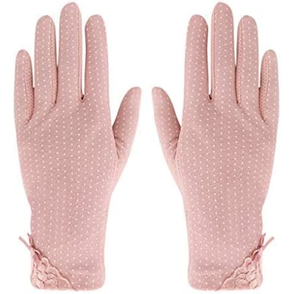 Solbeskyttende kørehandsker til kvinder (pink), åndbare tynde al