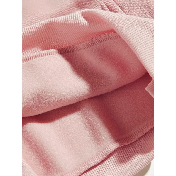 HAUFR Naisten kirjekuvioinen pitkähihainen kiristysnyörillinen huppari A Light Pink X-Large