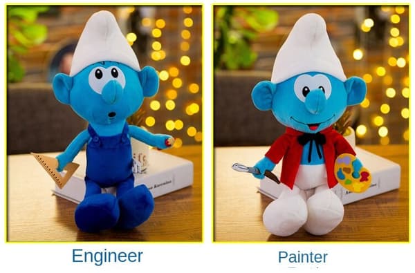 Smurf pluss leketøy 40cm Smurf maleren
