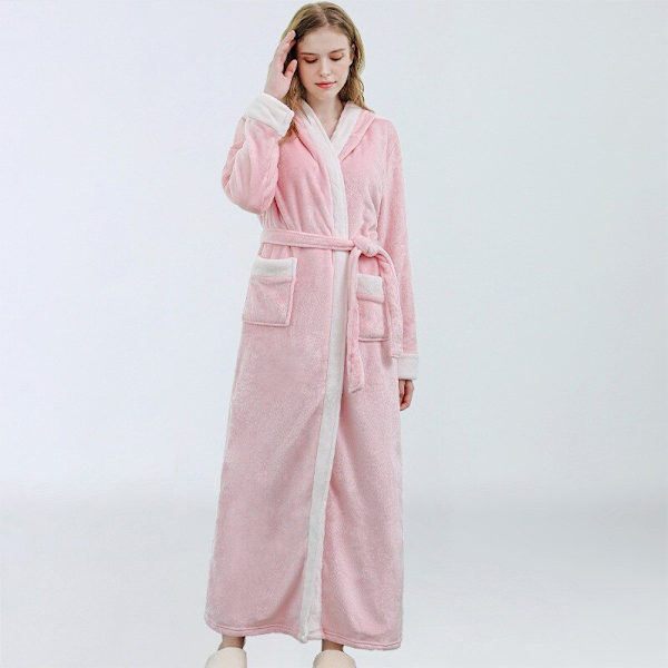 Flanelli Pyjama-kylpytakit Hupullinen Ace Up Yöpaita Wine Red L