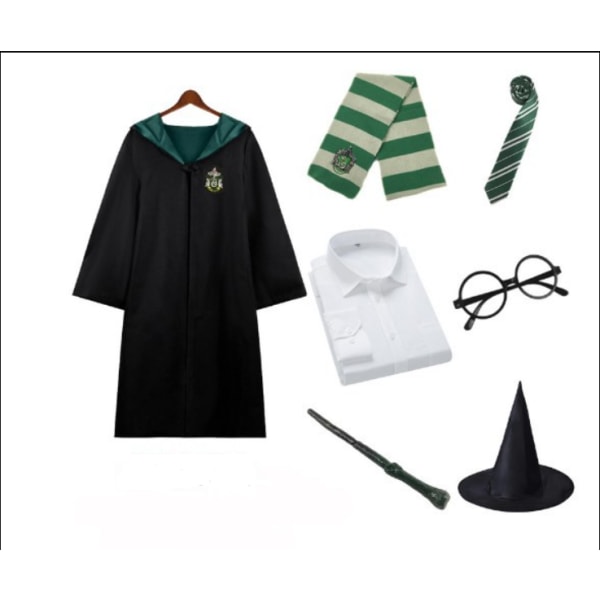 Harry Potter Cosplay Kostym Unisex Vuxen/barn Robe Kappa. lytherin Slytherin S