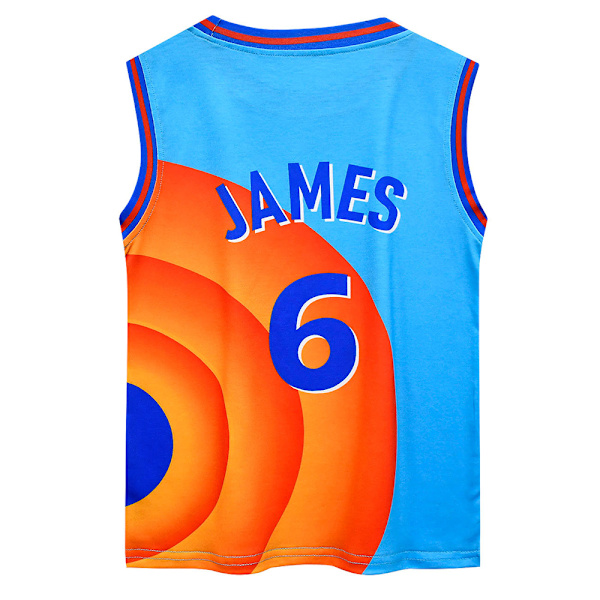 Ungdoms baskettröja No.6 Moive Space Jerseys Bugs Shirts Set 130cm