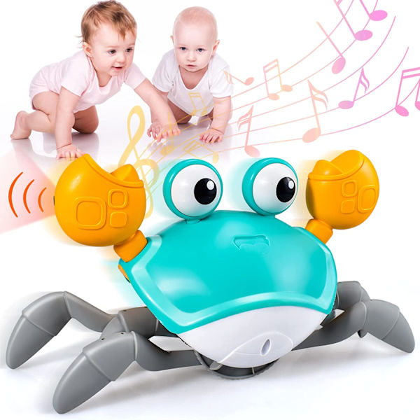 Leksakspresenter för krypande krabba 1-8 år gamla baby