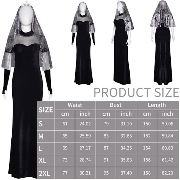 Hotel Elf 4 Mavis cosplay bröllopsklänning Halloween Mavis bröllop Black M L