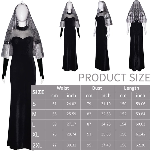 Hotel Elf 4 Mavis Cosplay brudekjole Halloween Mavis Wedding Black M XXL