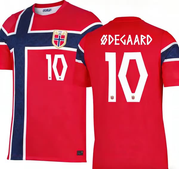 VM Norge Drakt T-shirt Hjemmedrakt S-3XL 10 Ødegaard 10 Ødegaard M