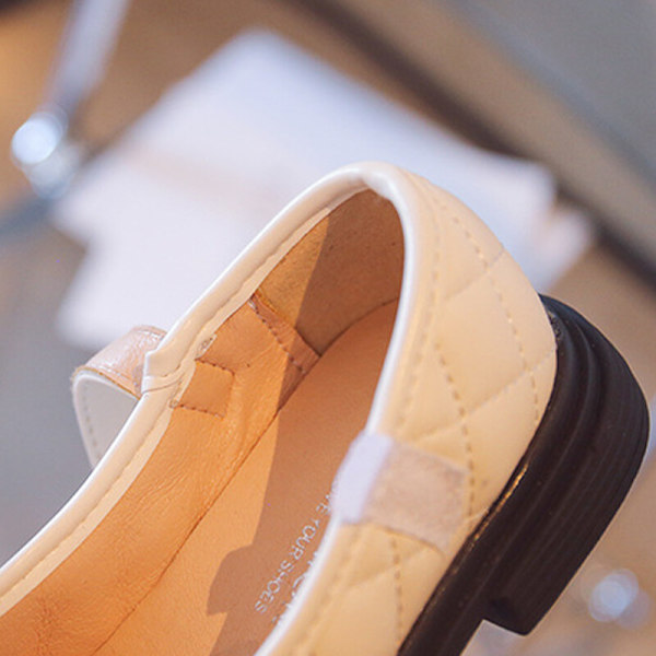 Piger Bowknot Magic Tape Sandaler Diamond Fashion Princess Shoe Beige 32