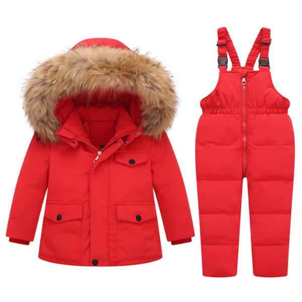 Baby vinter snödräkt, barnkläder set red 90cm