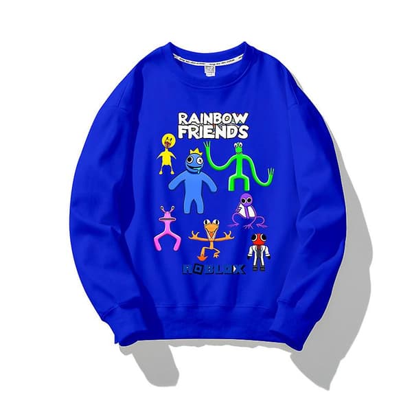 Roblox Rainbow Friends Pullover Varm Genser Rainbow Friends Trykte klær Barn Pullover Svart V 140cm
