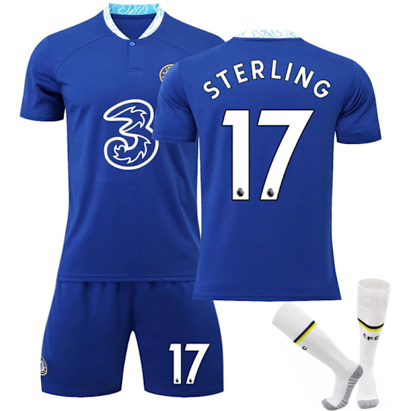 22-23 Chelsea Home Børnefodboldtrøje nr. 17 Sterling 24