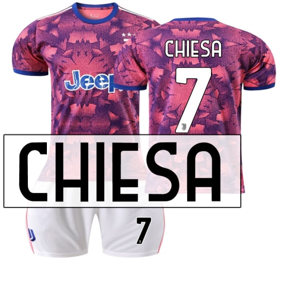22 Juventus trøje ude NR. 7 Chiesa skjorte #2XL
