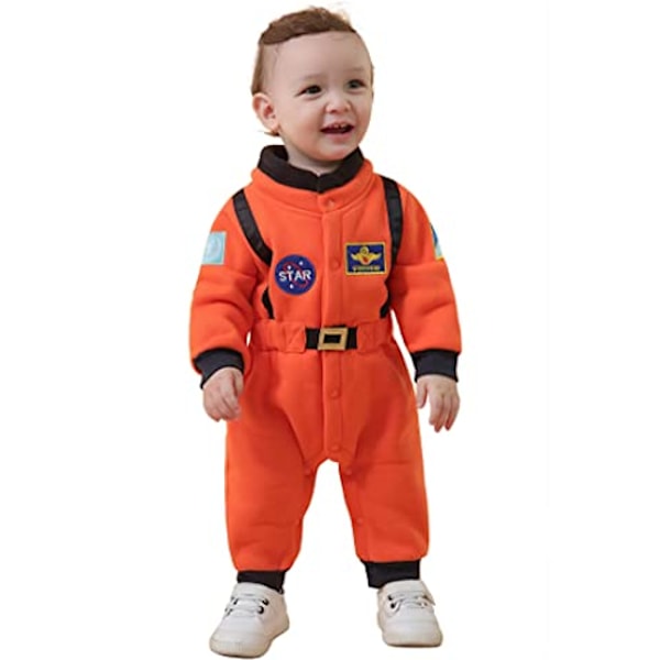 Baby Småbørns Astronaut Kostume Rumdragt Orange 110