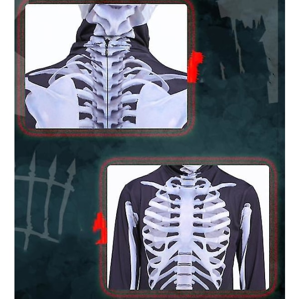Halloween kostume skelet kostumer til børn og voksne 160