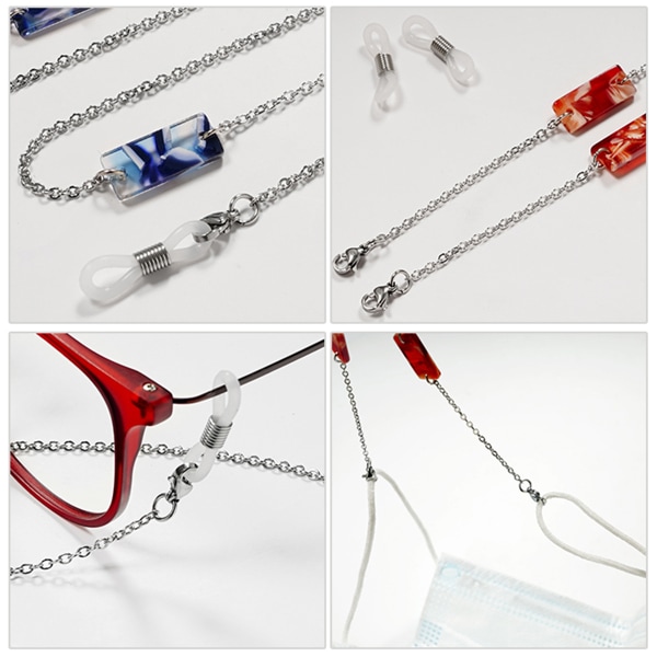 7PCS Glasögon String Chain, Glasögon Hållare Halsband, Ey