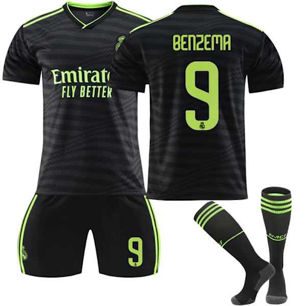 22-23 Ny Real adrid udebanetrøje Kits T-shirtdragt til træning BENZEMA 9 M