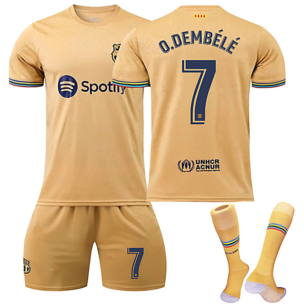 22/23 Uusi kausi vierasjoukkue FC Barcelona O.DEMBELE nro 7 Kids Jersey Barn-26