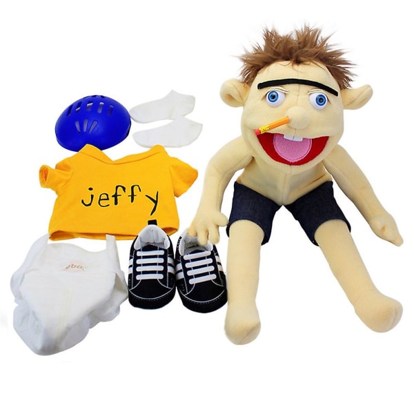 60 cm Jeffy Hat Hand Puppet Plysch Cosplay Toy Game Doll Barnpresenter