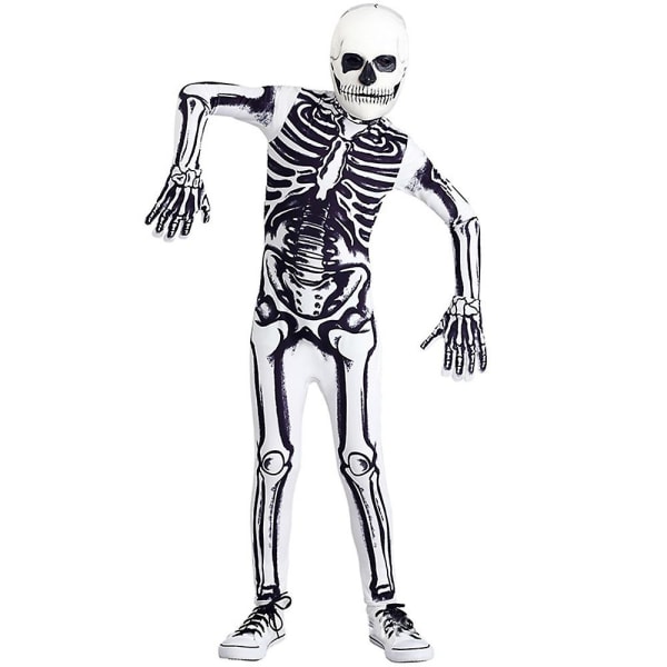 3-14 år Barn Skelett Bodysuit Handskar Mask Cosplay Set 3-4 Years