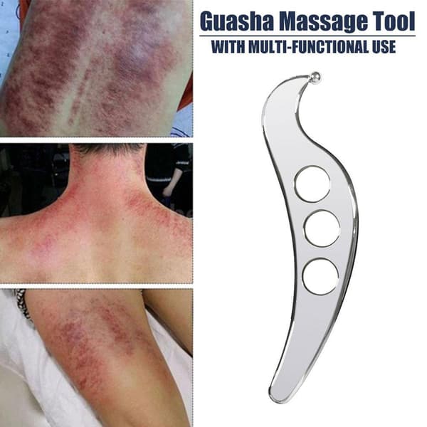 Gua Sha Tool Steel Manuell Skrapande Massager Hudvårdssläpp