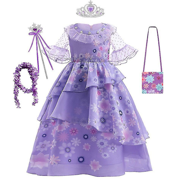 Pääsiäinen Encanto Cosplay -asu tyttömekko Carnival Princesille Isabela 4 3T