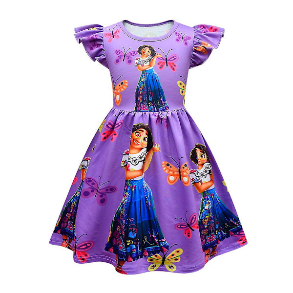 Lasten tyttömekot Encanto Mirabel printed lyhythihainen A-linjainen mekko 4-5Y