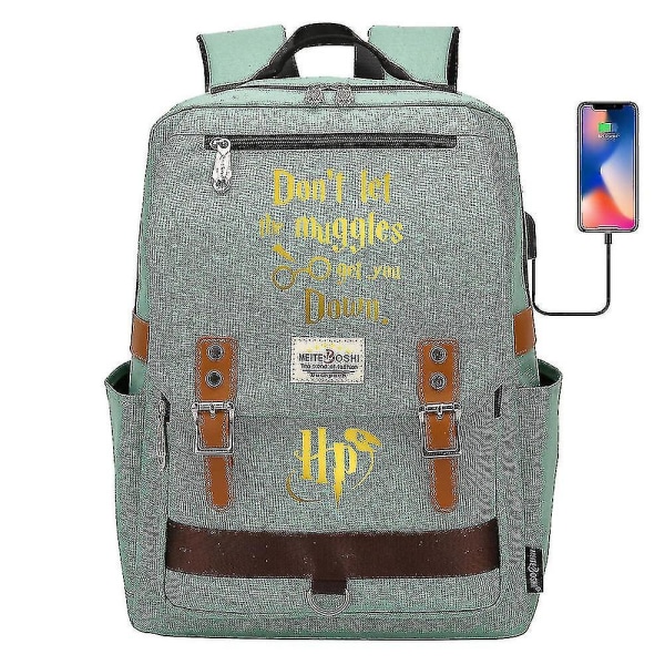 Harry Potter Bronzing Ryggsäck Multi-purpose Travel Tonåring Student Skol Ryggsäck Skolväska color-2