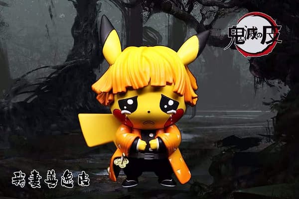 Demon Slayer Actions Figurer Pikachu Cosplay Agatsuma Zenitsu