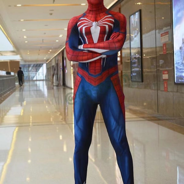 Spel Ps4 Spiderman Cosplay kostym Superhjälte Zentai kostym Halloween kostymer Helkroppsbyxa för barn/vuxna/män No mask 120