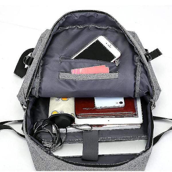 Studenterygsæk Usb Opladning Skoletaske Ungdom Computertaske blue