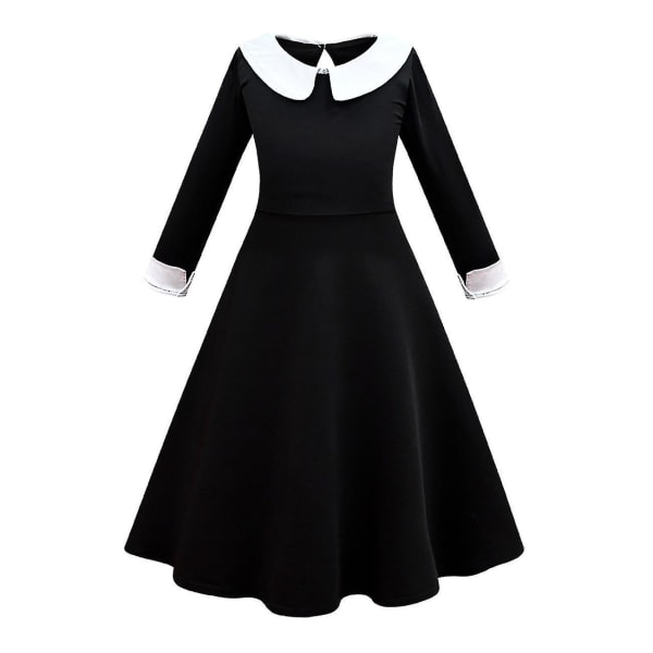 Onsdag Addams sæt festkostumer til voksne børn Only dresses 120cm