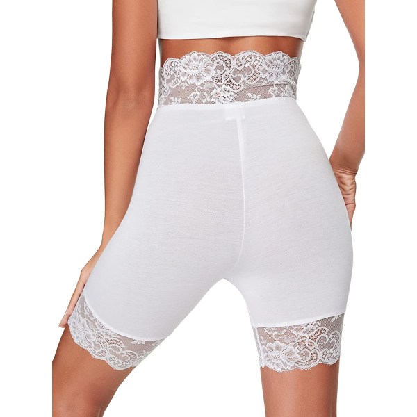 HAUFR Naisten Slip-alushousut Stretch Mid Reiteen leggingsit Biker Shortsit White X-Large