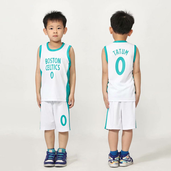 Boston Celtics #0 Jayson Tatum Baskettröjasatser för tonåringar 10# (110-120CM)
