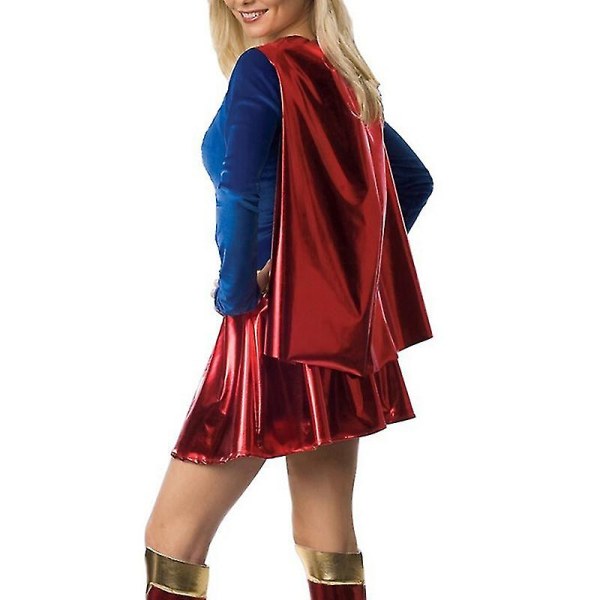 Sexig Wonder Woman Super Girl Cosplay Fin festklänning Halloween kostym M