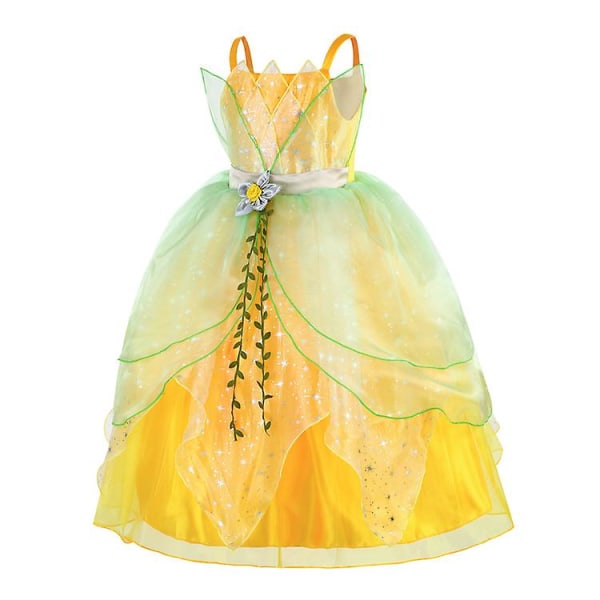 Tinker Bell Mekko Tonttu Lapsi Mekko Prinsessa Tianna Mekko Halloween Cosplay Vihreä Kukkakeiju 120CM