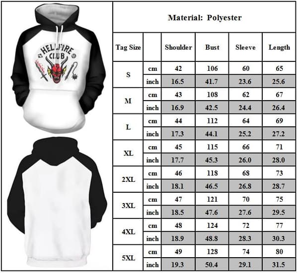 Adults Stranger Things Sæson 4 Hellfire Club Hættetrøjer Sweatshirts XL