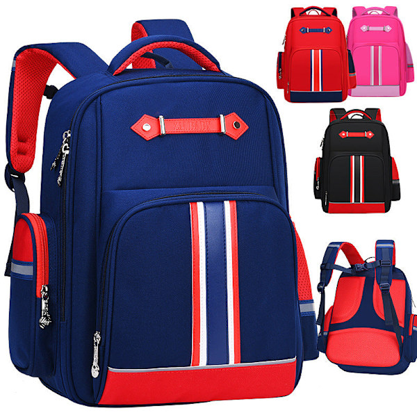 Student Barn Småbørn Småbørn Skoletaske Let og holdbar Stor kapacitet Klasse 1-3-6 Rose Red large