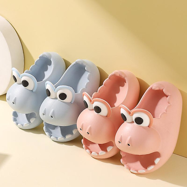 Söt Dinosaurie Hushålls Anti-Slip Tjock sula Barntofflor Sommar Pojkar Och Flickor Eva Baotou Baby Externt Bär Coola Tofflor Orange 210