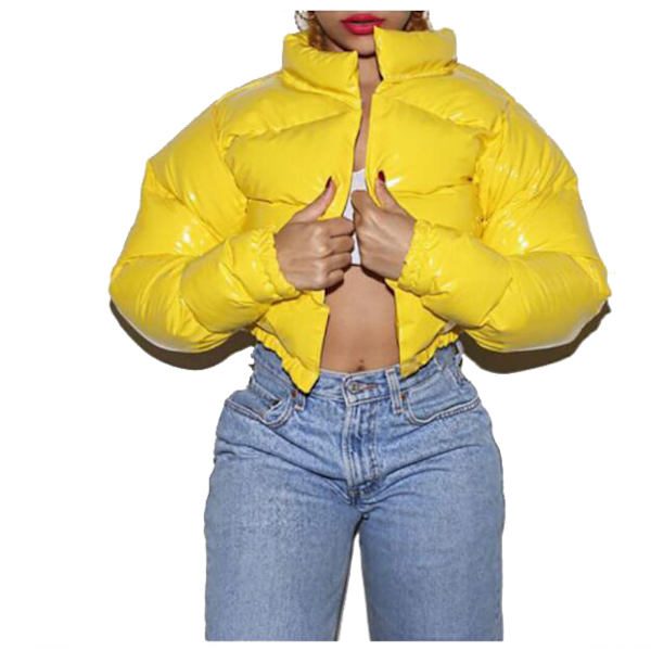 Kort vinterfrakke til kvinder yellow L