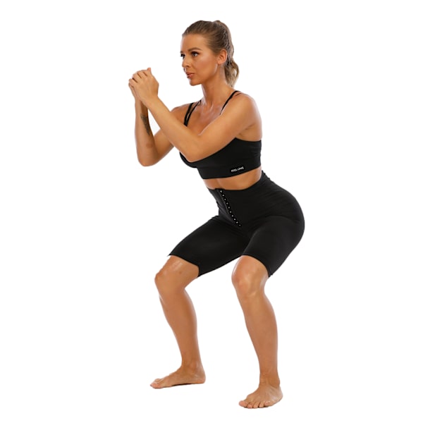 Sweat Sauna Bukser Body Shaper Vægttab Slankebukser Sweat Leggings Fitness Workout Half-length pants S or M