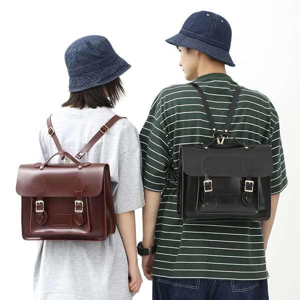 Wednesday Cosplay Anime Bag Ryggsäck Retro Handväskor PU Läder Brown