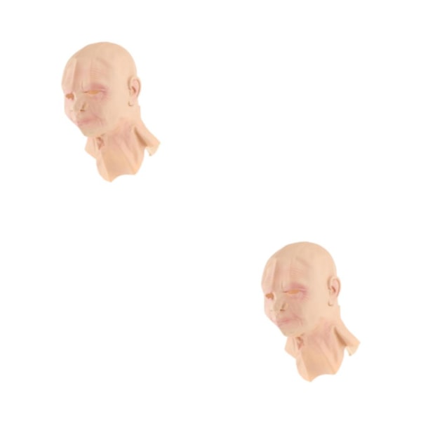 1/2 Realistisk Old Man Latex för Halloween Cosplay Autentisk Look Bald Female 2PCS