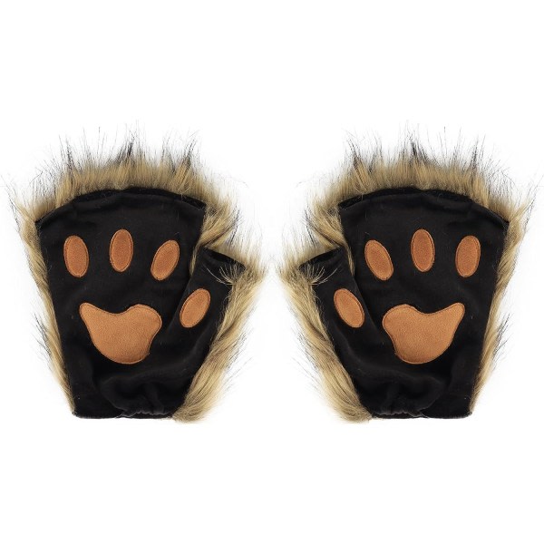 Faux Fur Cat Claw Gloves: Halloween & Christmas Cosplay Accessoarer
