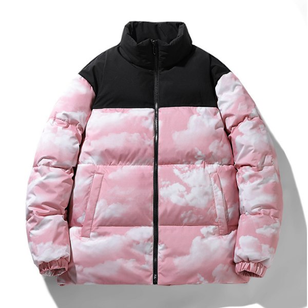 Vinterkappor för män Varm modejacka pink L