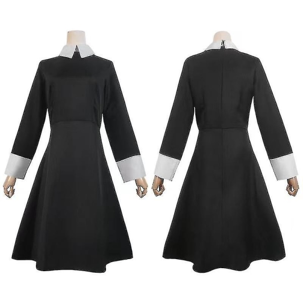 Onsdag Addams Set Festdräkter för vuxna barn With wig 150