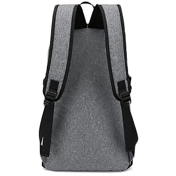 Studenterygsæk Usb Opladning Skoletaske Ungdom Computertaske black
