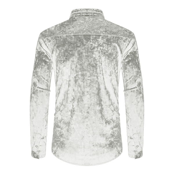 Langermet trykte uformelle skjorter med knapper for menn white M