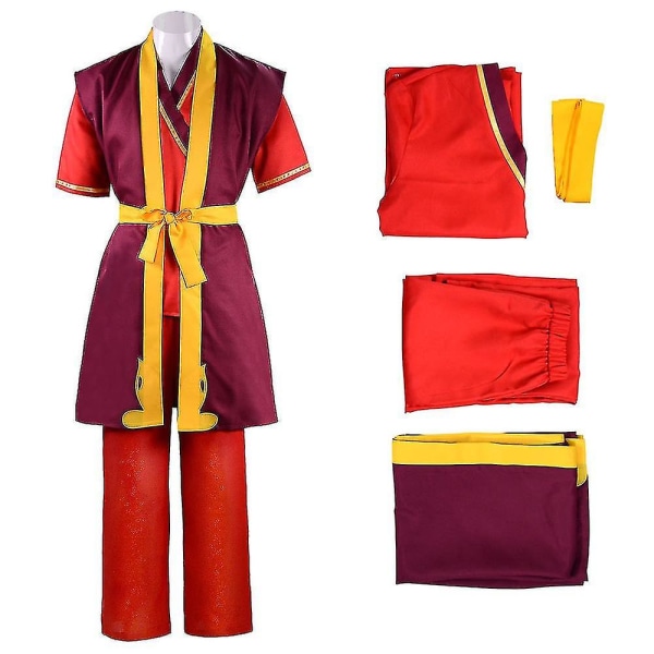 Descendinga-vatar Cos Costume The Last Airbender Zukkatara Bumianang Cosplay Costume Zuko Long 2XL