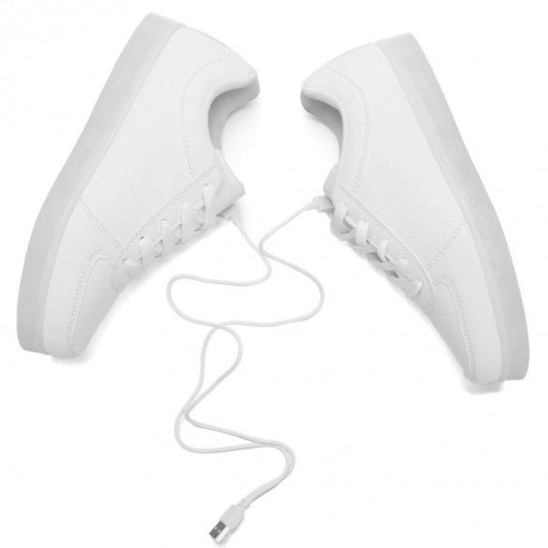 LED skor sneakers Barn/Vuxna, VITA - storlek 27-45 White Storlek 43 Vita
